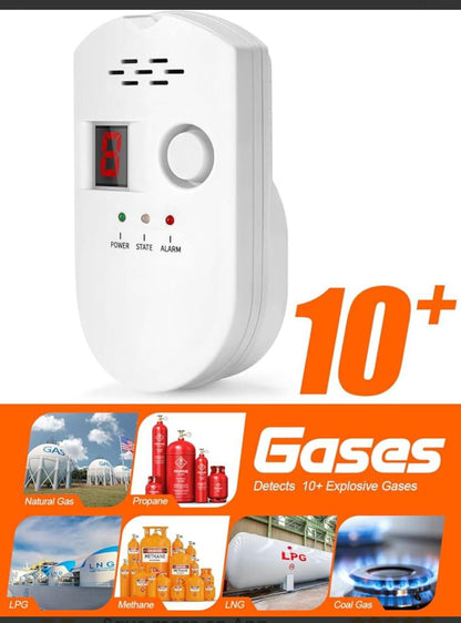 Détecteur de fuite de gaz naturel HSTMYFS, détecteur de gaz naturel au propane enfichable pour camping-car de cuisine domestique, alarme de gaz combustible et explosif pour GPL, GNL, méthane (alimentation CA)