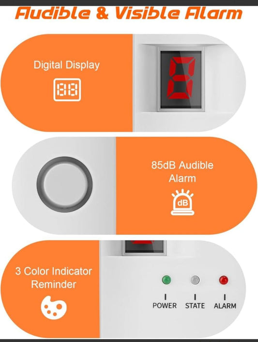 Détecteur de fuite de gaz naturel HSTMYFS, détecteur de gaz naturel au propane enfichable pour camping-car de cuisine domestique, alarme de gaz combustible et explosif pour GPL, GNL, méthane (alimentation CA)