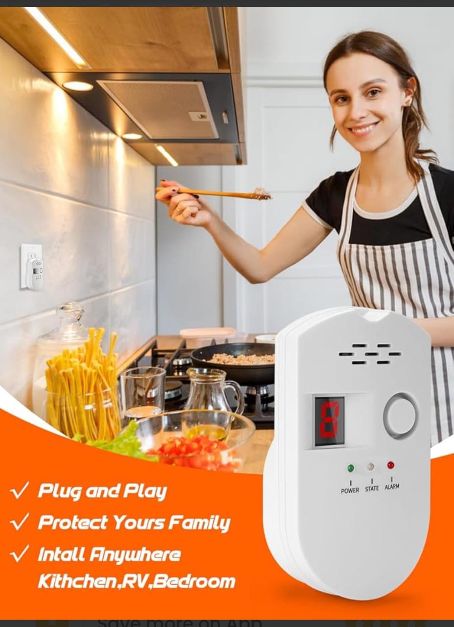 Détecteur de fuite de gaz naturel HSTMYFS, détecteur de gaz naturel au propane enfichable pour camping-car de cuisine domestique, alarme de gaz combustible et explosif pour GPL, GNL, méthane (alimentation CA)